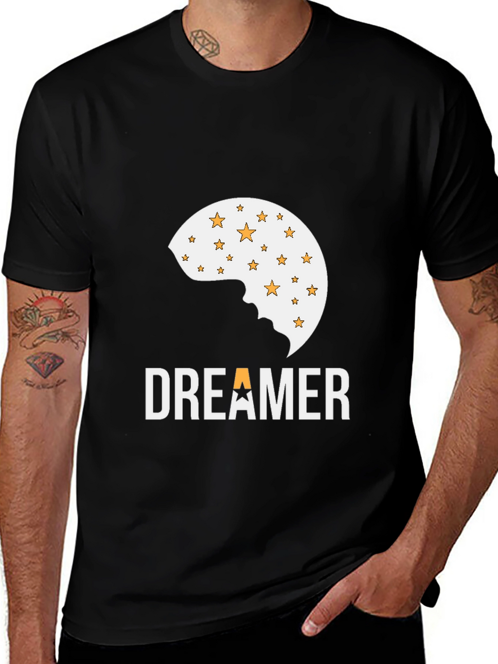 Dreamer T-Shirt - Moon & Stars Graphic Tee