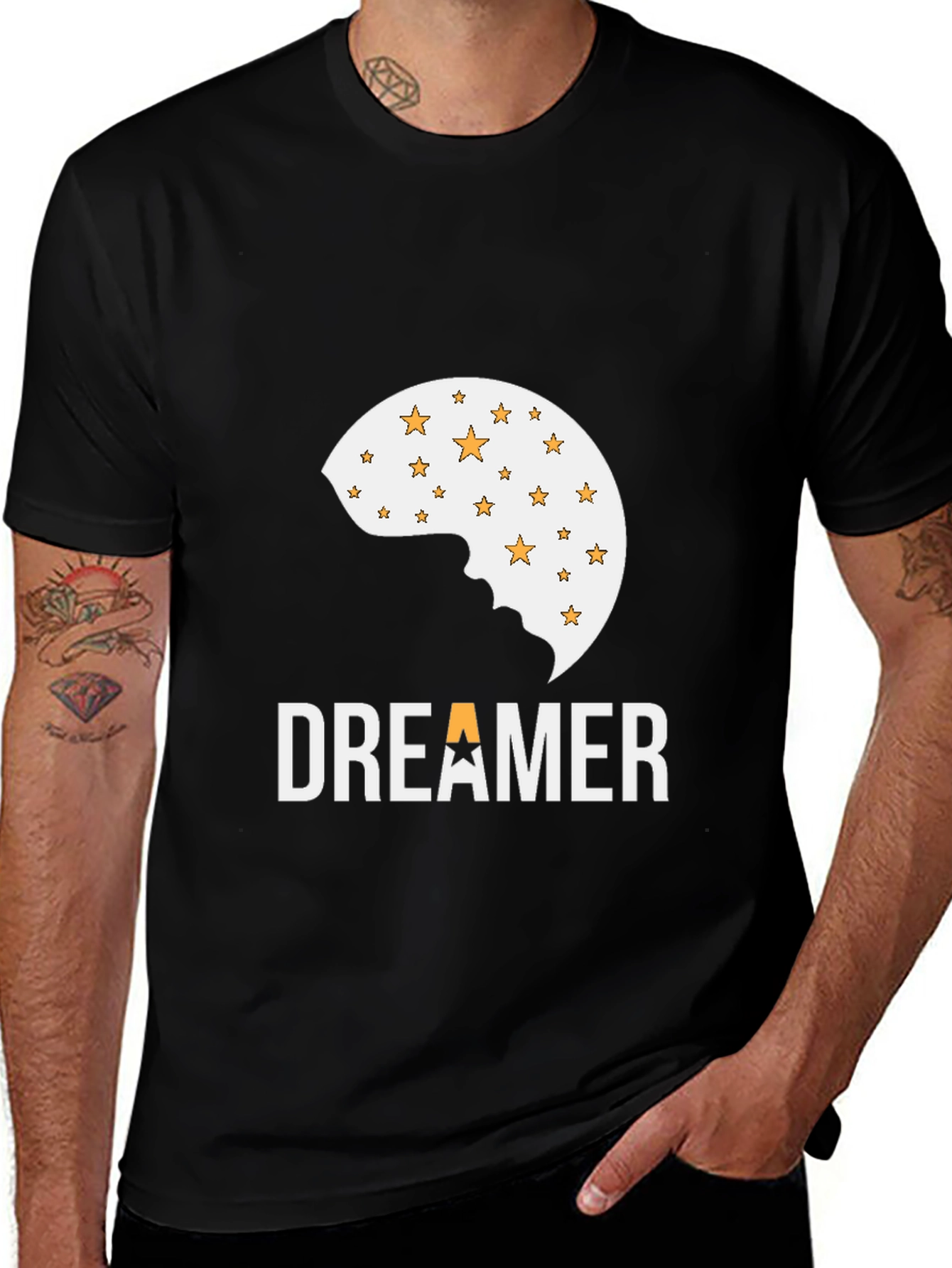 Dreamer T-Shirt - Moon & Stars Graphic Tee