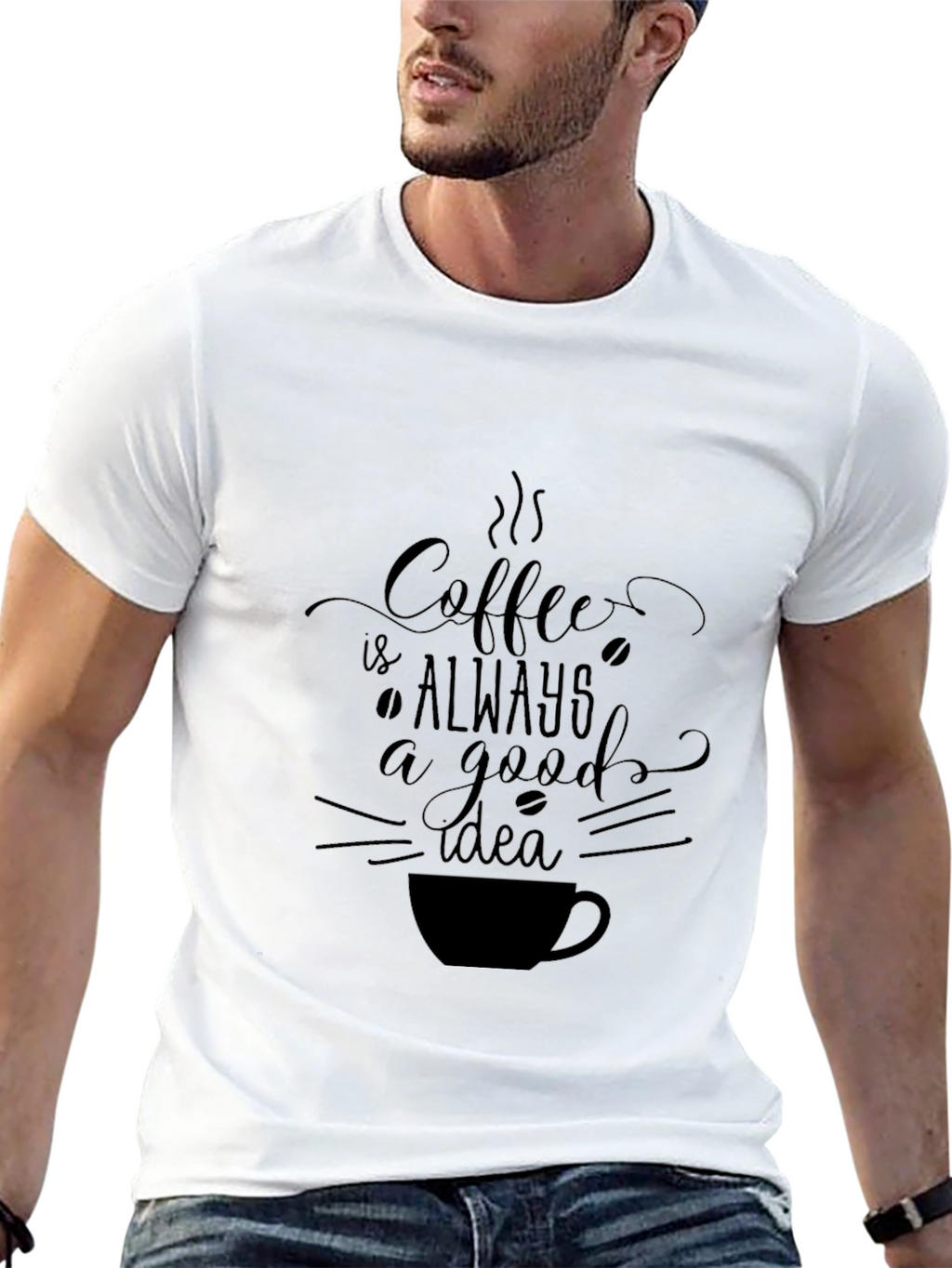 Coffee Always a Good Idea Black T-Shirt