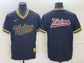 Men's Minnesota Twins Black Replica Player Logo Jerseys