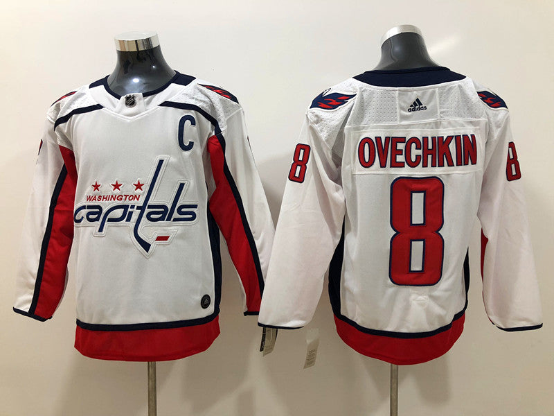 Men's Washington Capitals Alex Ovechkin #8 White Home Breakaway Player Jerseys