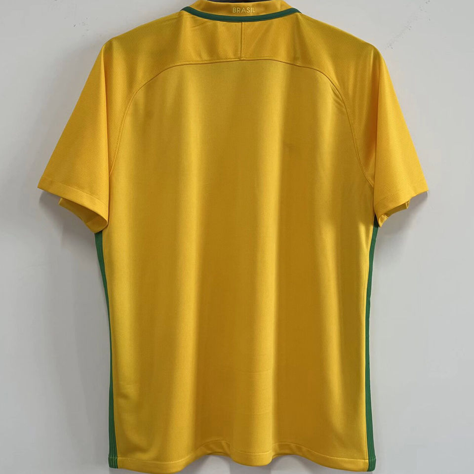 2016 Brazil Home Yellow Retro Soccer Jersey Item NO.: 2147800 Back