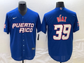 Men's 2023 World Baseball Classic #39 Edwin Diaz Puerto Rico Blue Jerseys