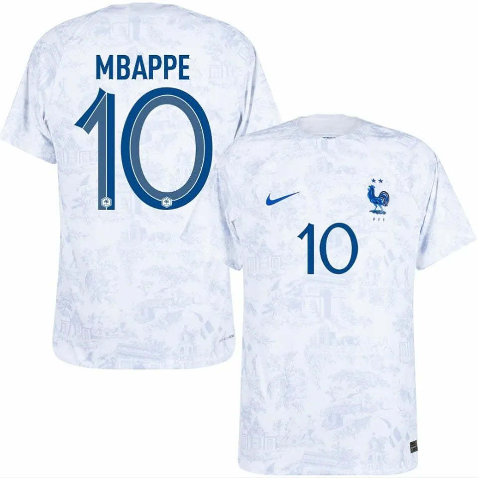 MBAPPE #10 France 1:1 Away White Fans Jersey 2022/23 ★★ Front