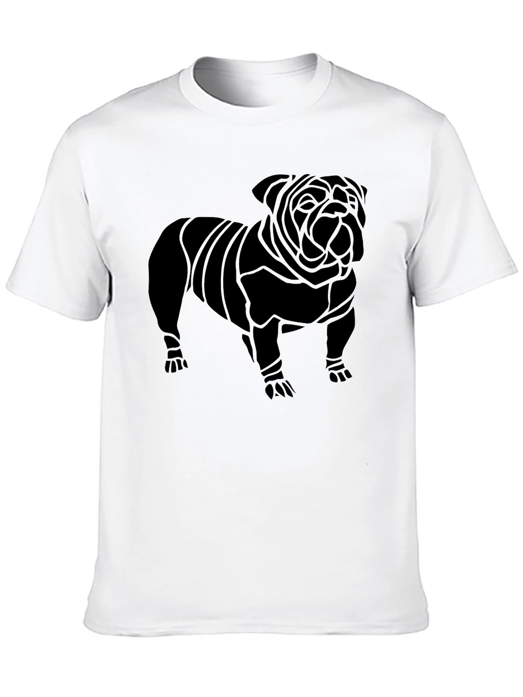 Black Bulldog Graphic Tee - Stylish Canine Design