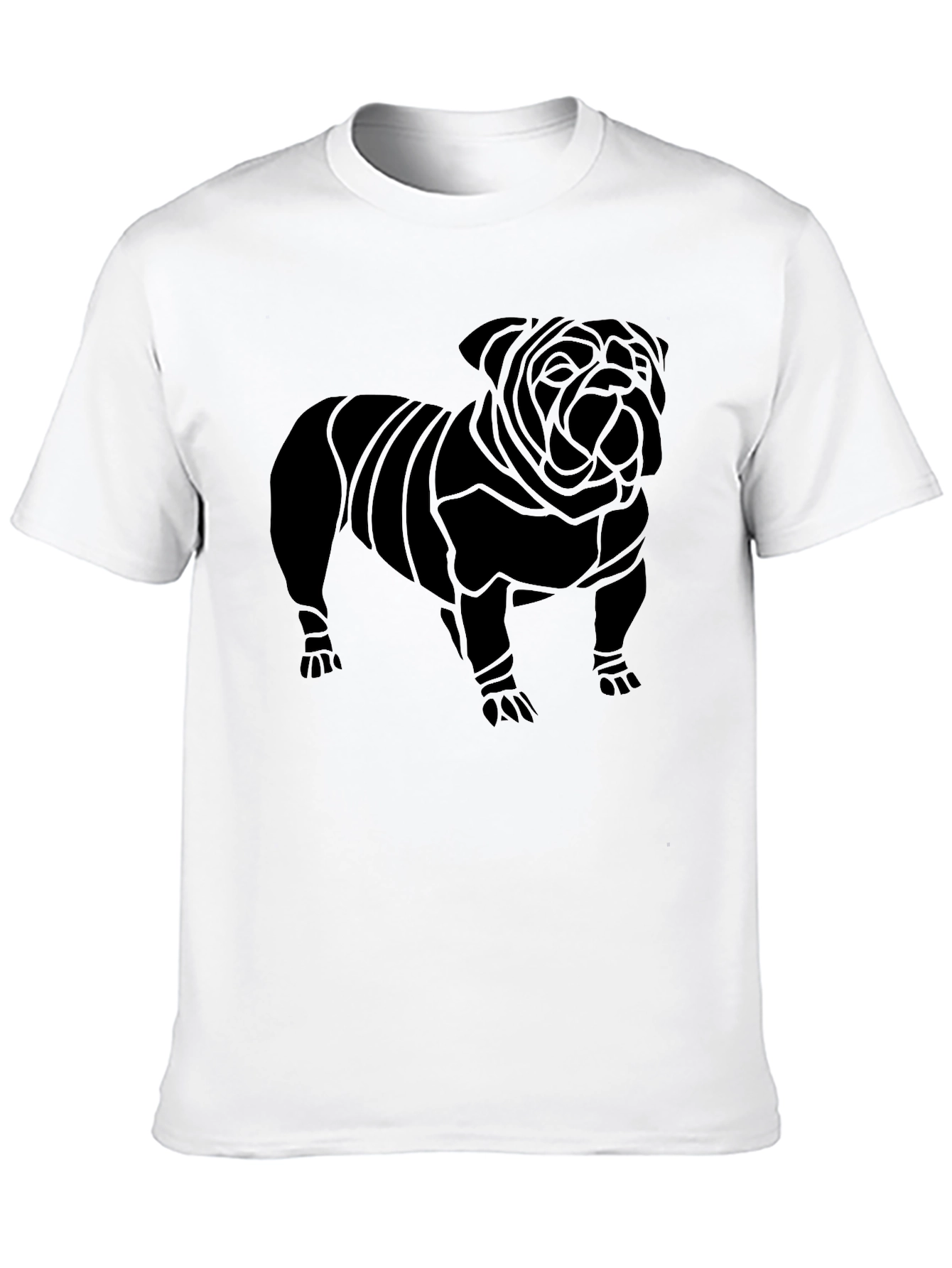 Black Bulldog Graphic Tee - Stylish Canine Design