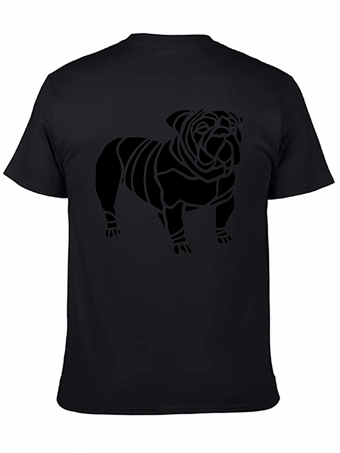 Black Bulldog Graphic Tee - Stylish Canine Design