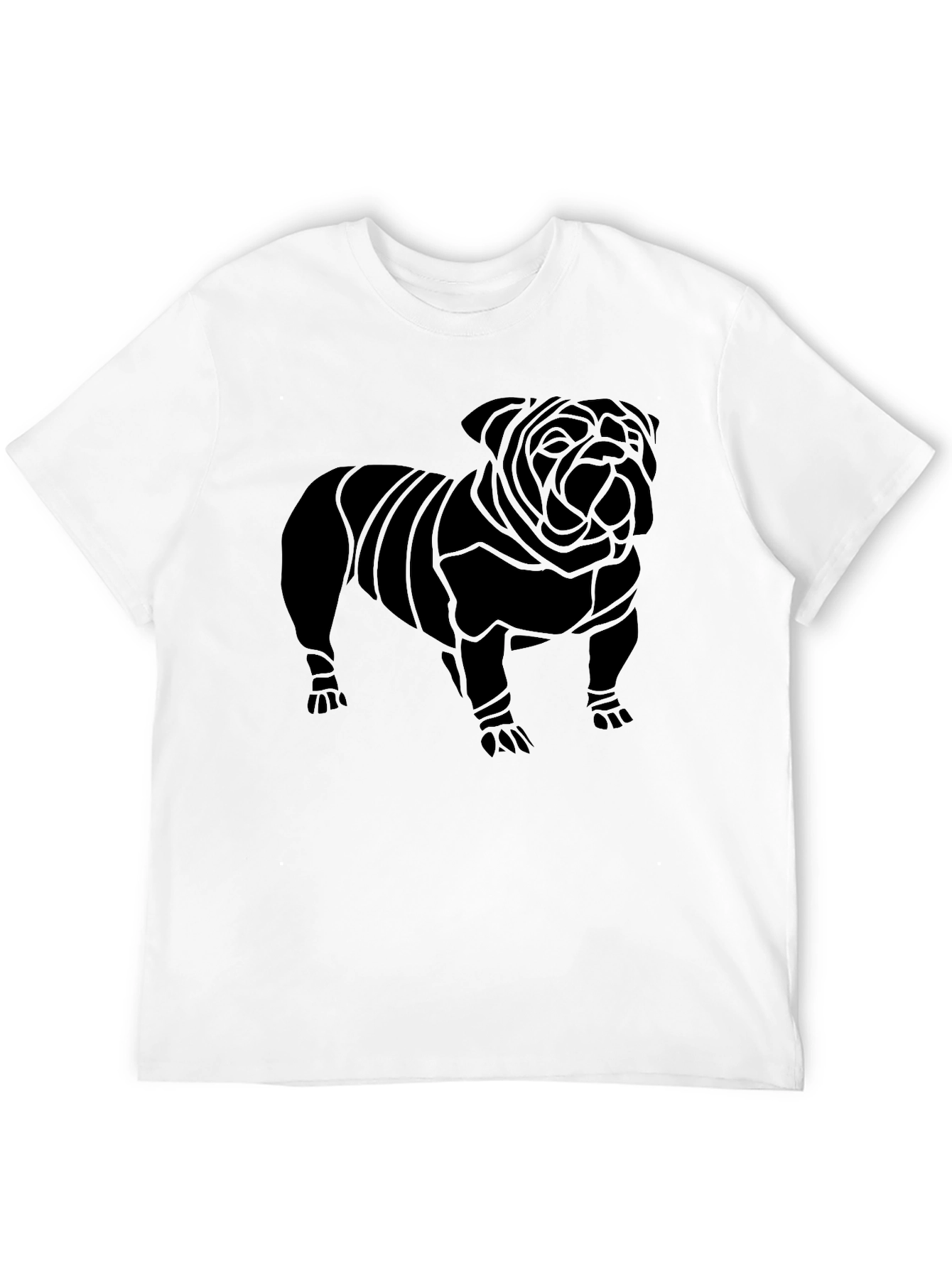 Black Bulldog Graphic Tee - Stylish Canine Design
