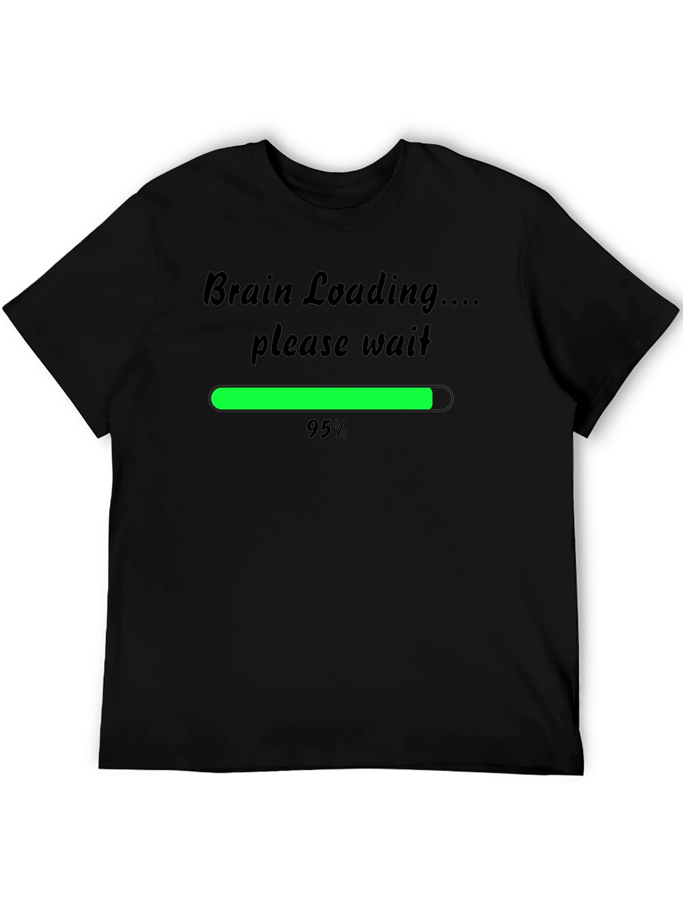 Brain Loading Funny Mens T-Shirt - Black