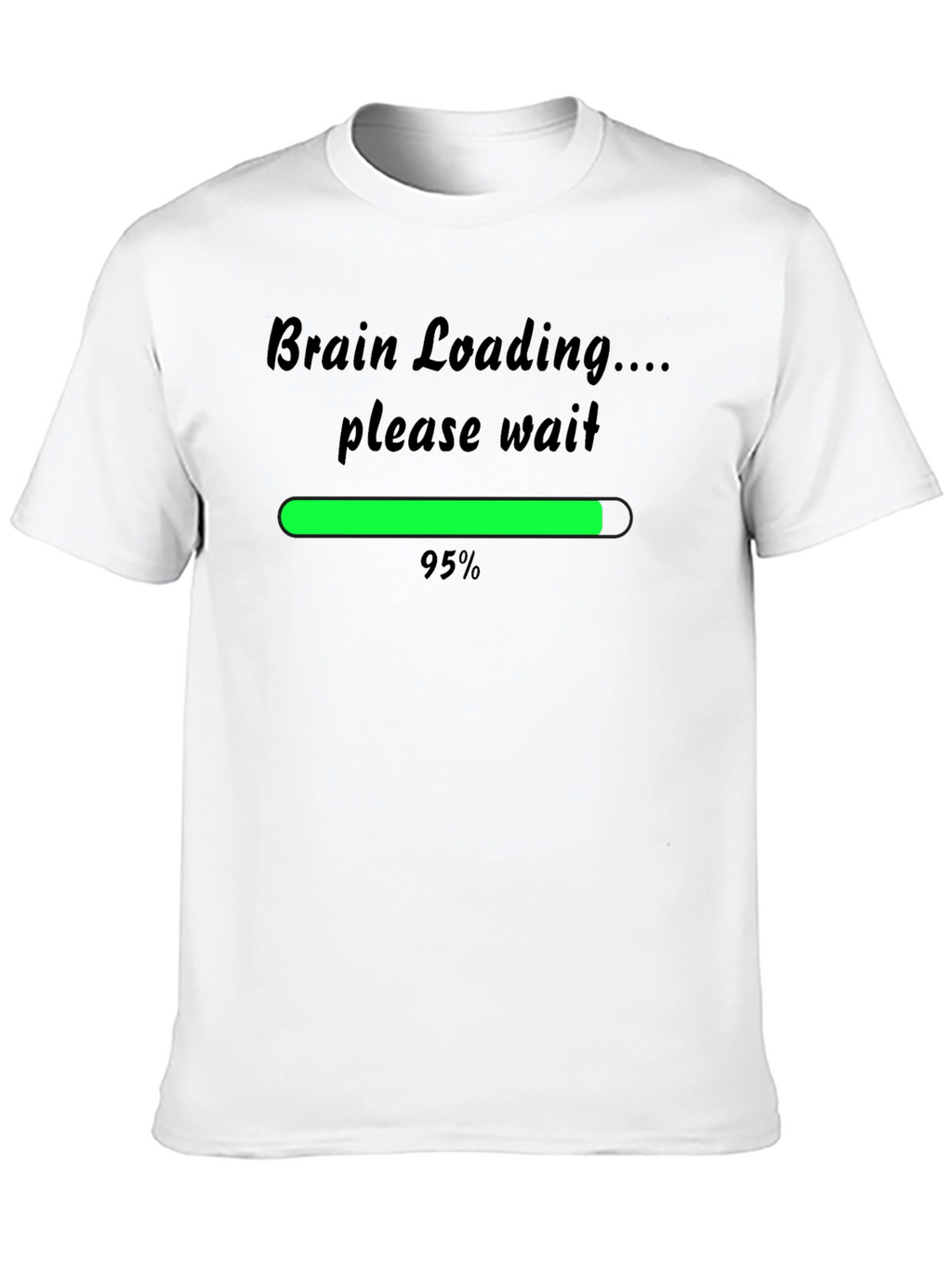 Brain Loading Funny Mens T-Shirt - Black