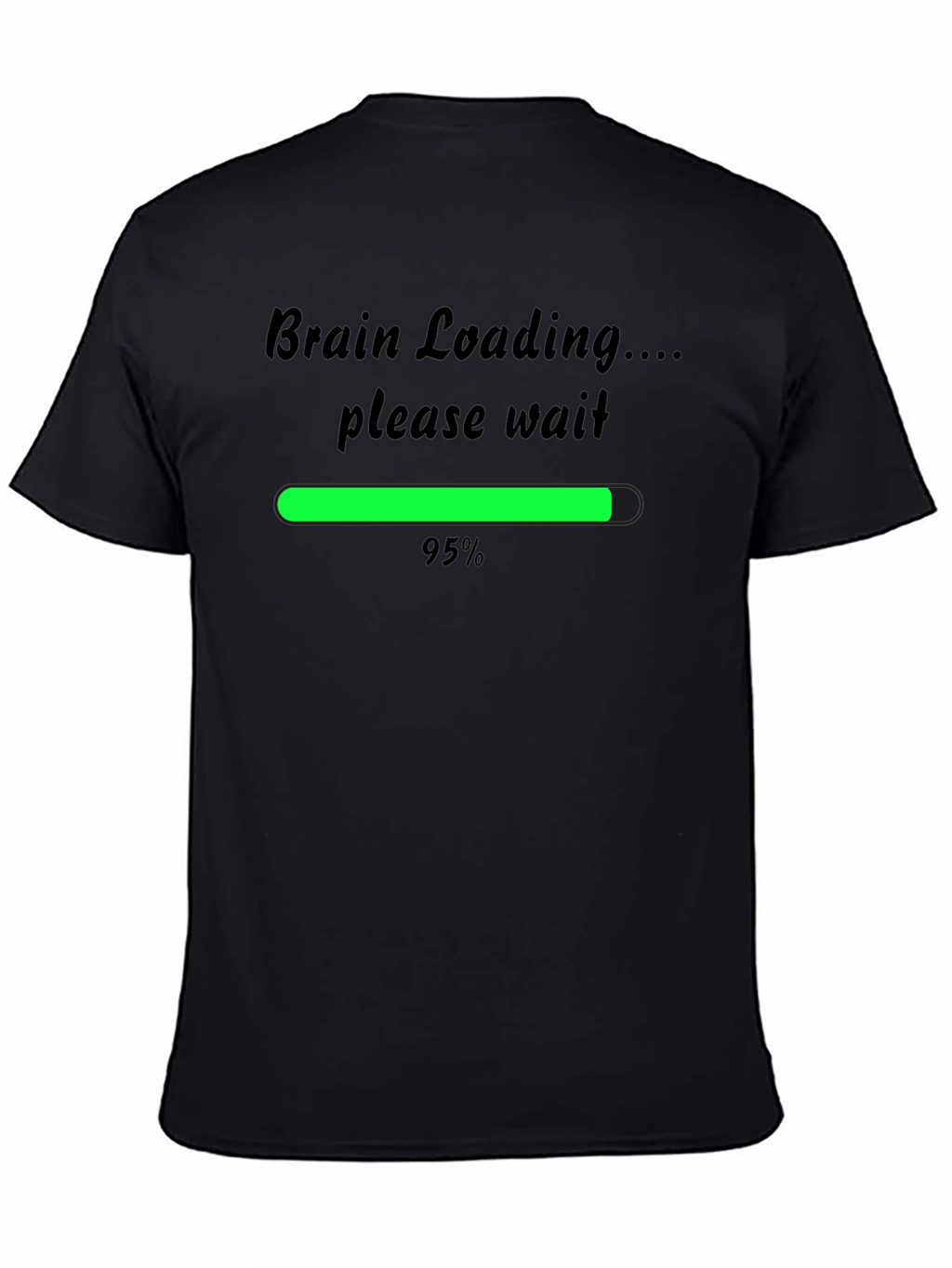 Brain Loading Funny Mens T-Shirt - Black