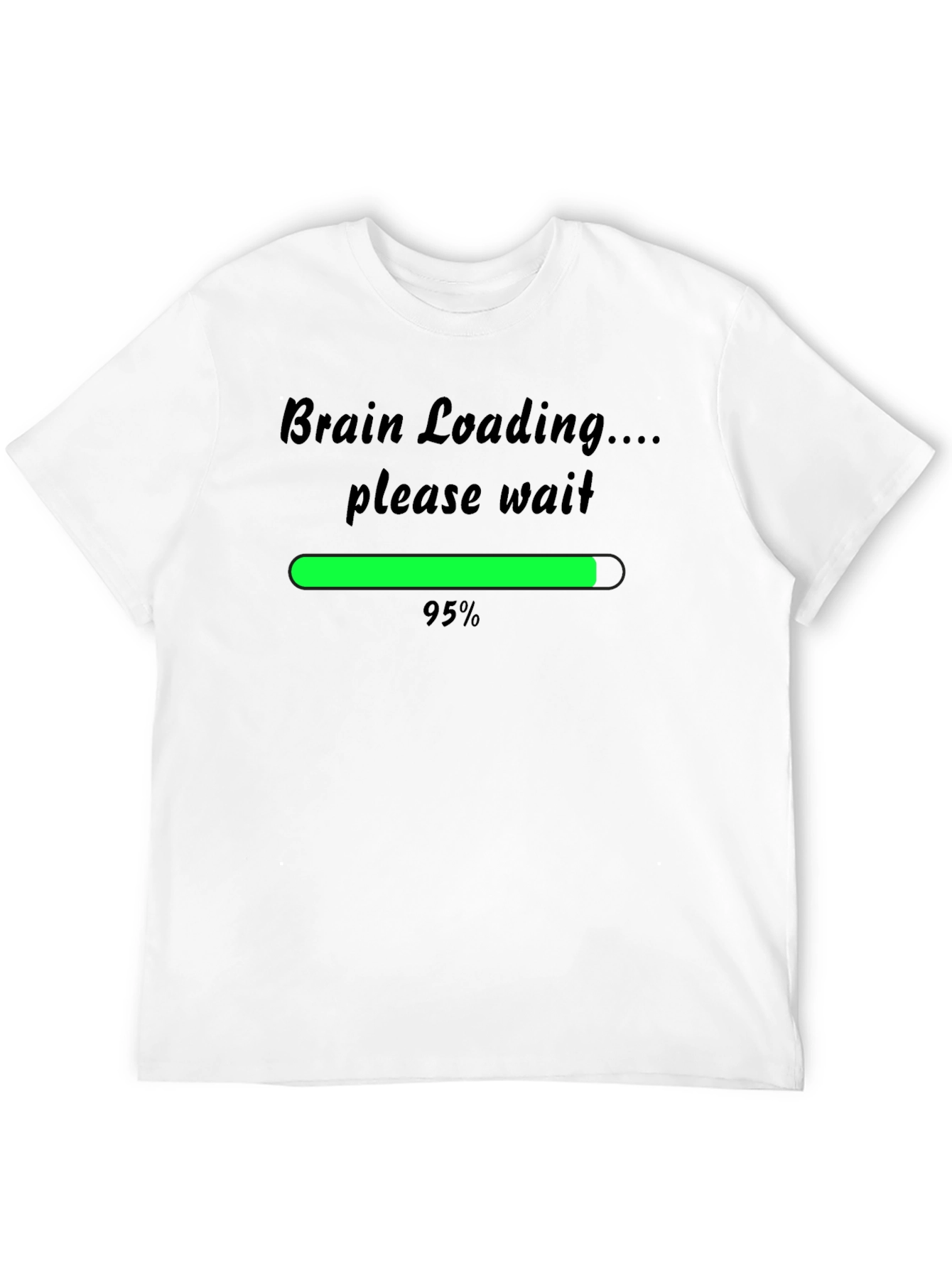 Brain Loading Funny Mens T-Shirt - Black