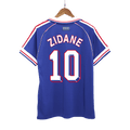 France ZIDANE #10 Home Soccer Jersey Retro 1998 Front