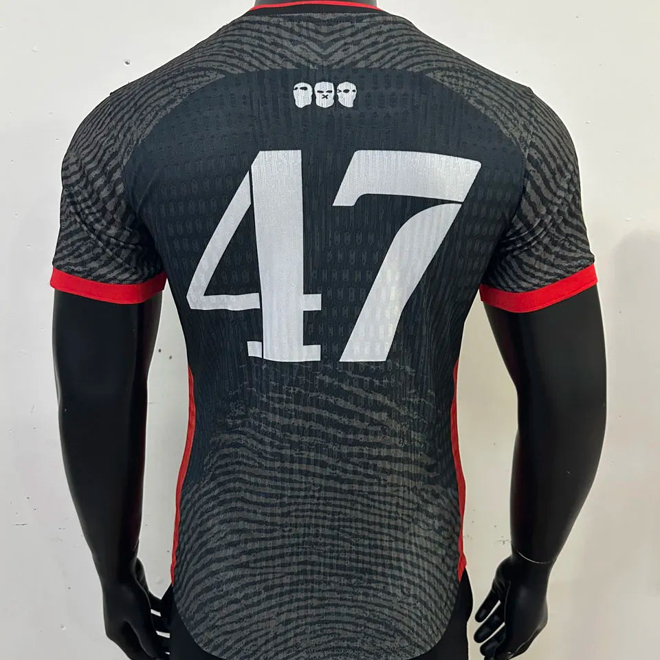 2025/26 Omerta #47 Black Player Version Soccer Jersey Back