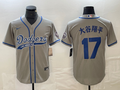Men's Los Angeles Dodgers Shohei Ohtani #17 Gray Game Player Jerseys Joint Edition