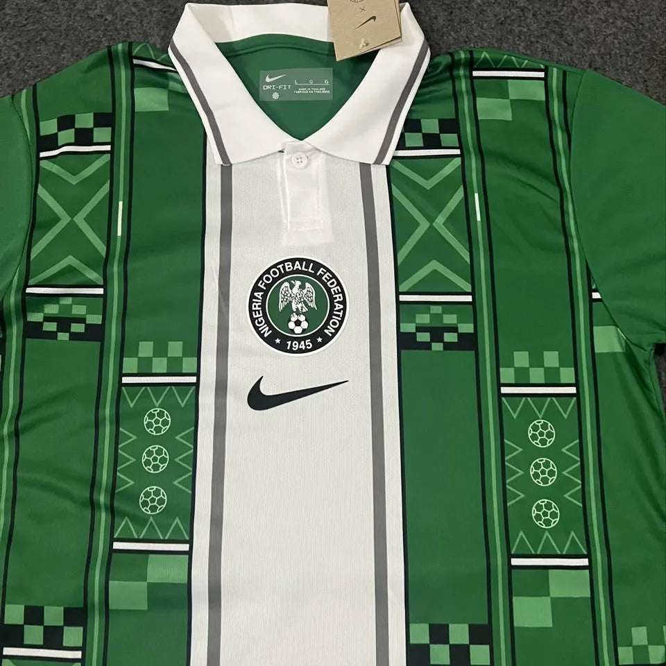 2024 Nigeria Home Green Fans Soccer Jersey Detail 1