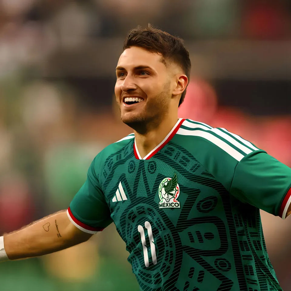 2026/27 Mexico Special Edition Green Player Version Soccer Jersey Detail 1