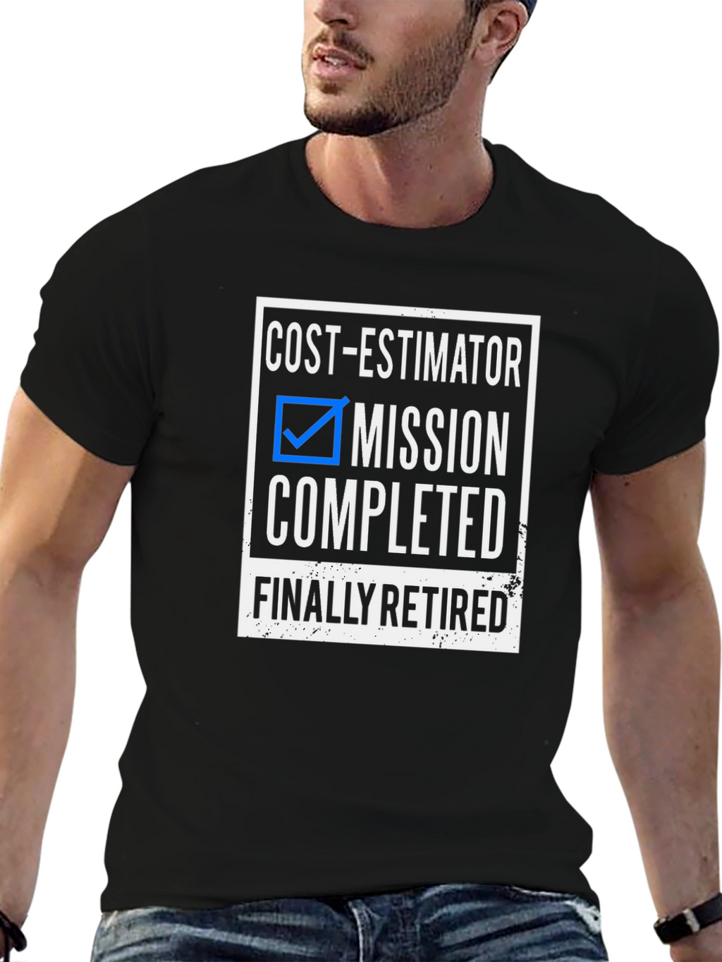 Cost-Estimator Mission Completed Retired Black T-Shirt