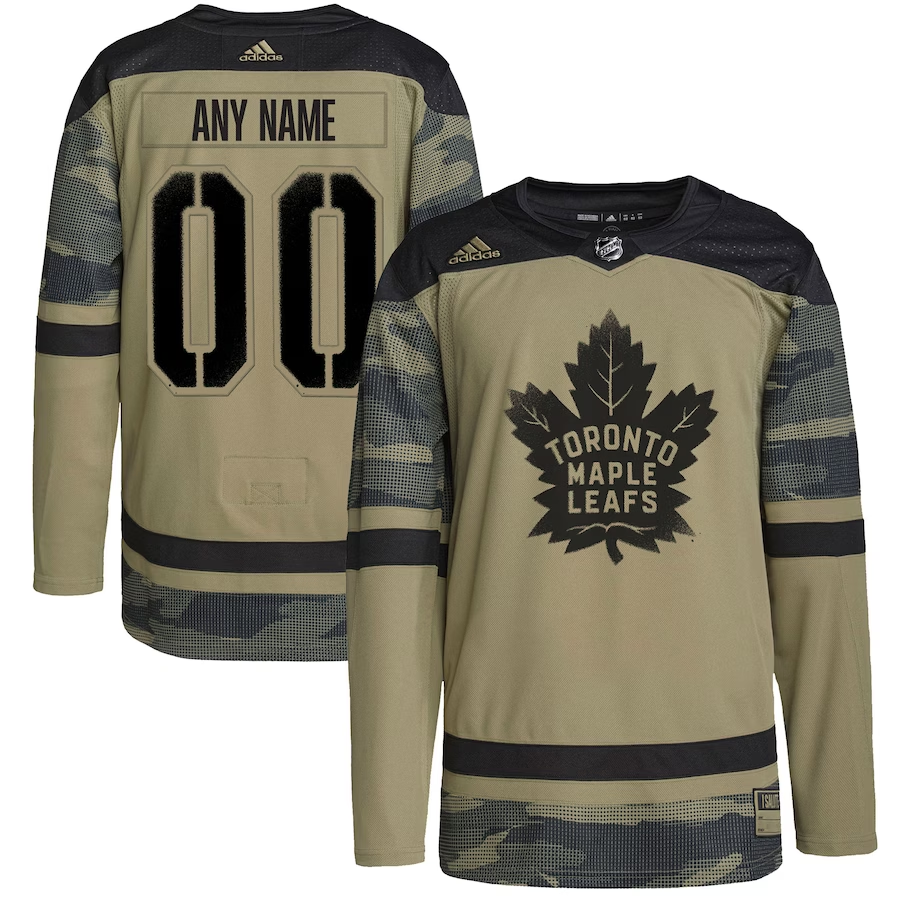 Men's Toronto Maple Leafs Camo Military Appreciation Team Authentic Custom Practice Jerseys