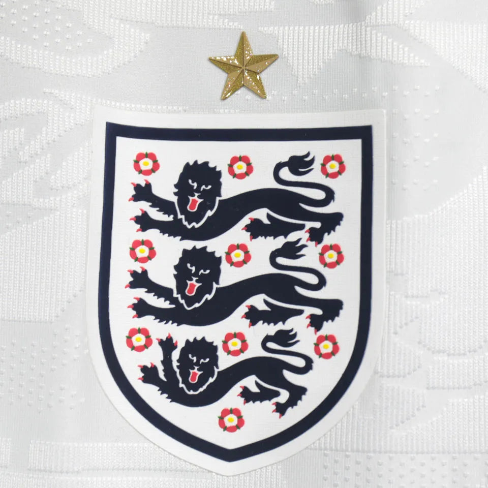 2026/27 England Home White Player Version Long Sleeve Soccer Jersey Detail 3