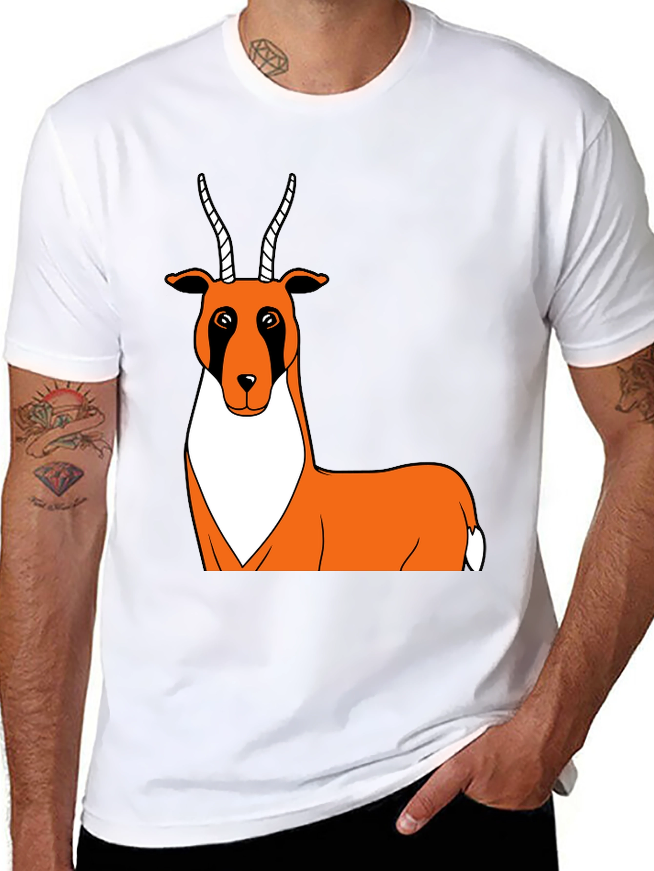 Cartoon Antelope Graphic T-Shirt - Unisex