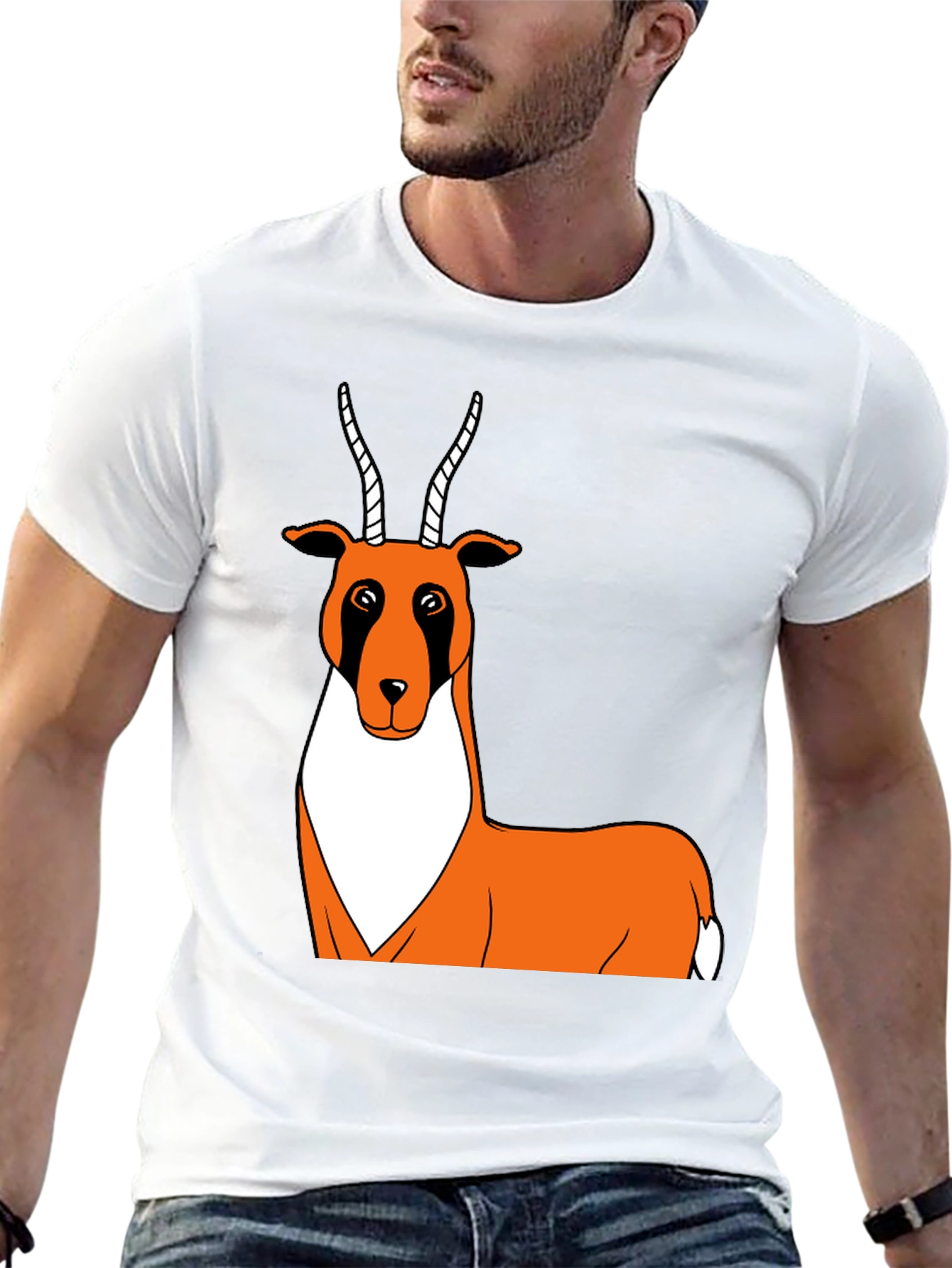 Cartoon Antelope Graphic T-Shirt - Unisex