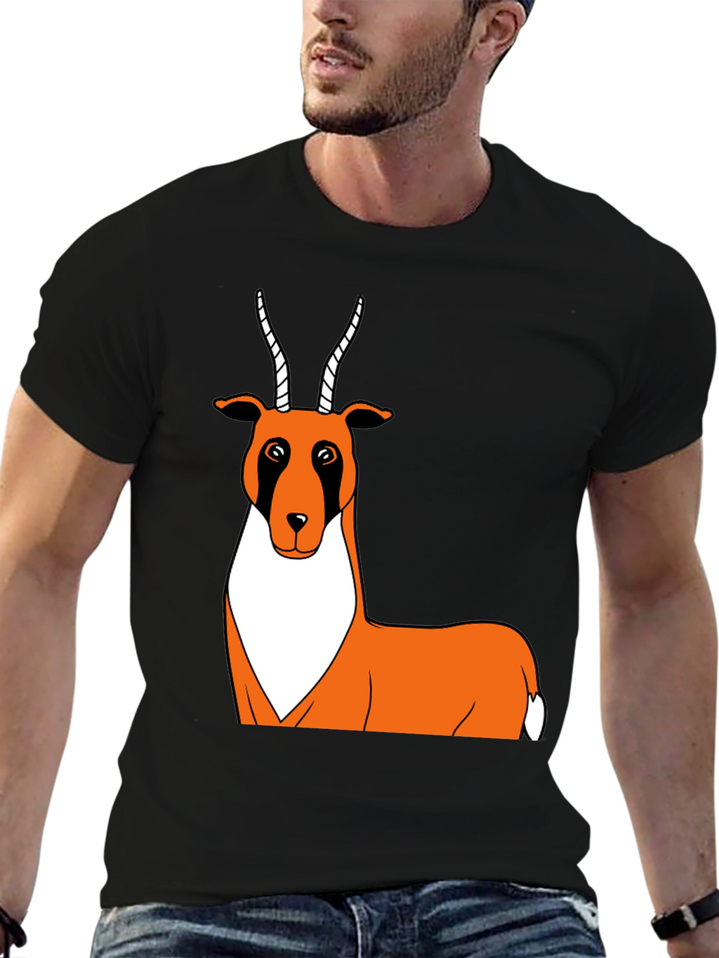 Cartoon Antelope Graphic T-Shirt - Unisex