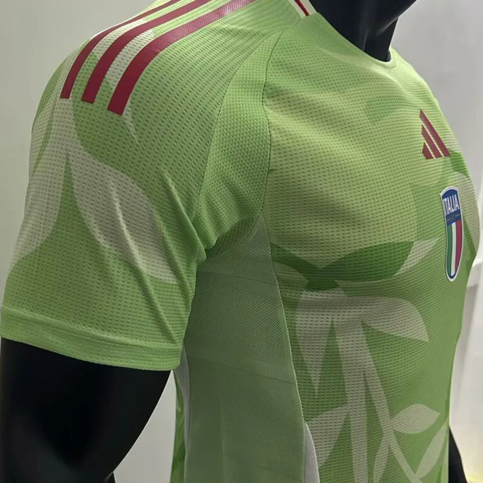 2025 Italy UEFA Women's Euro Green Away Player Version Soccer Jersey Detail 4