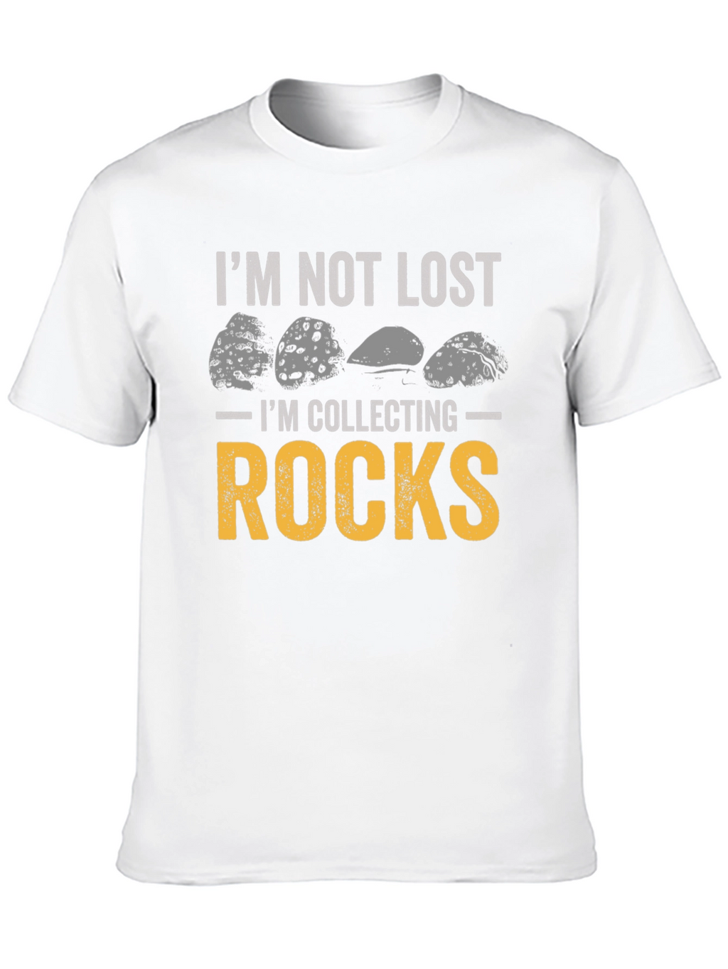Im Not Lost Im Collecting Rocks Black Graphic Tee