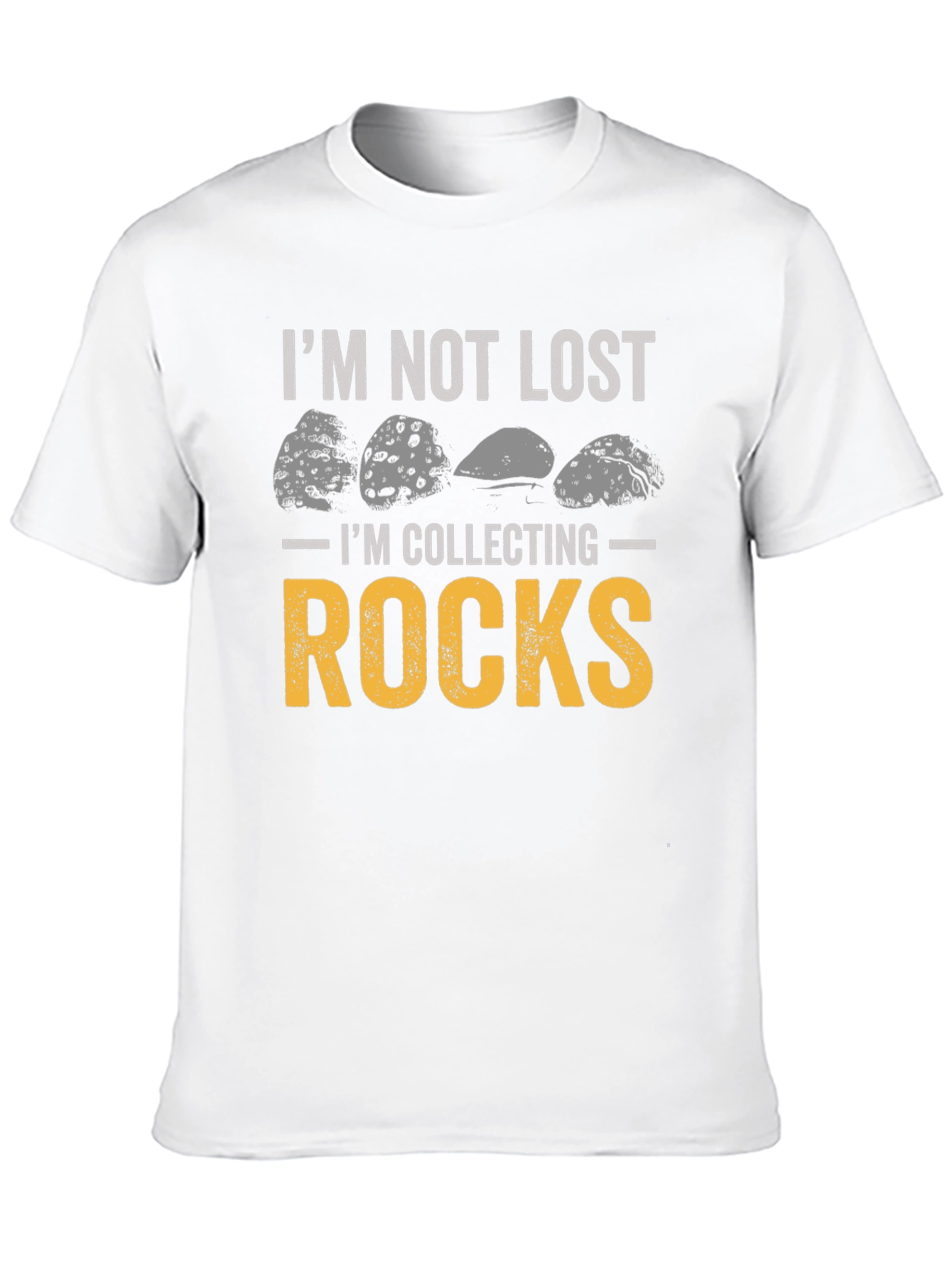 Im Not Lost Im Collecting Rocks Black Graphic Tee
