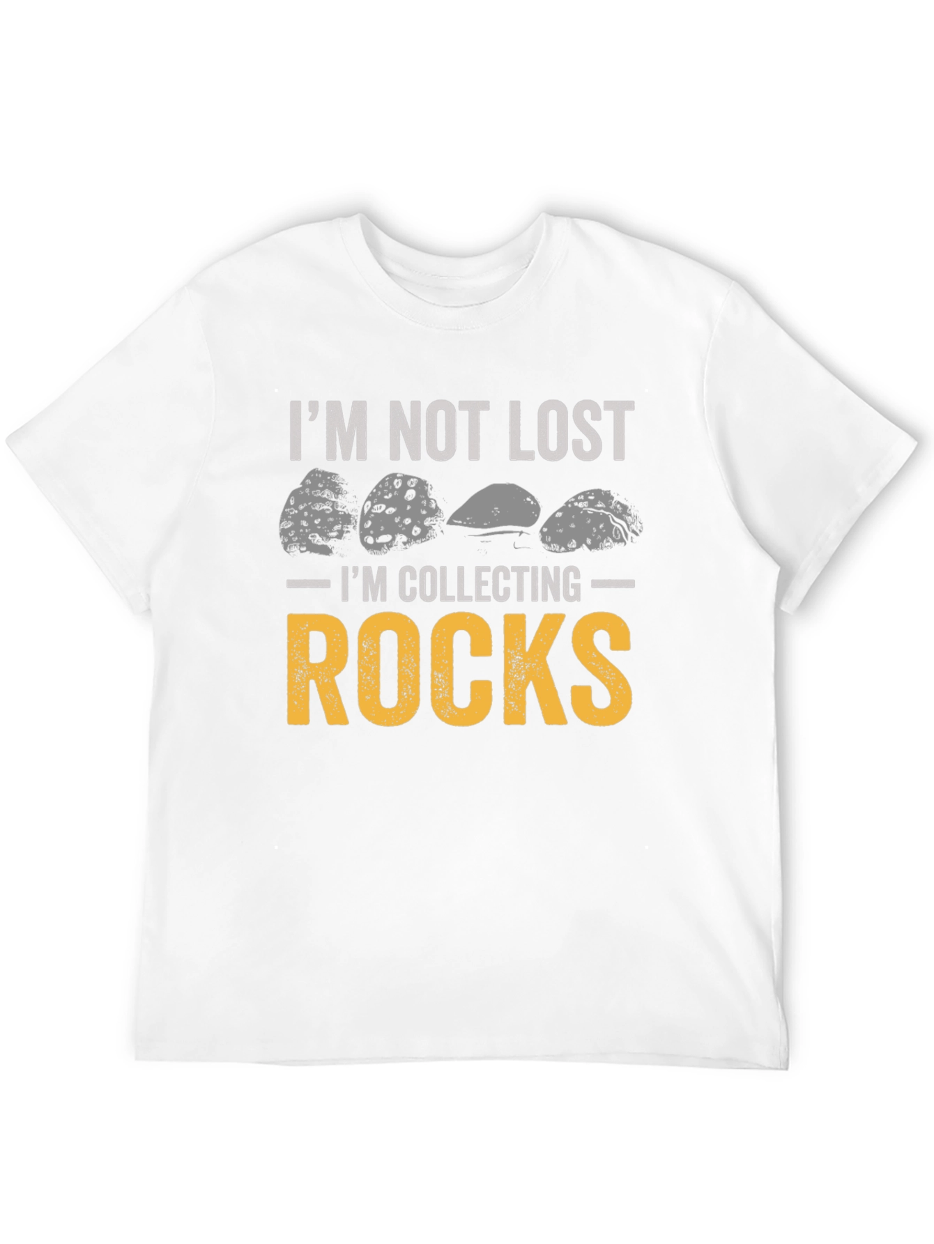 Im Not Lost Im Collecting Rocks Black Graphic Tee