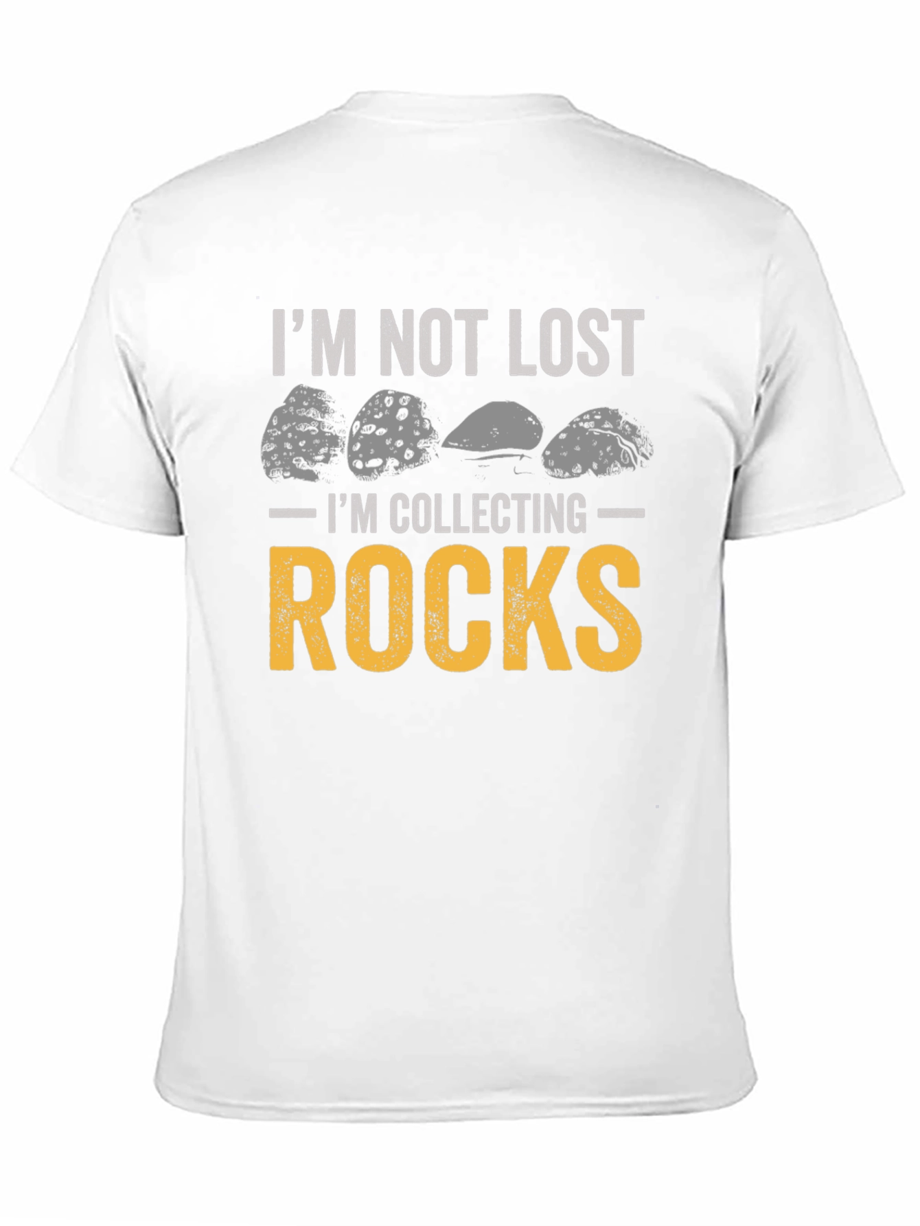 Im Not Lost Im Collecting Rocks Black Graphic Tee