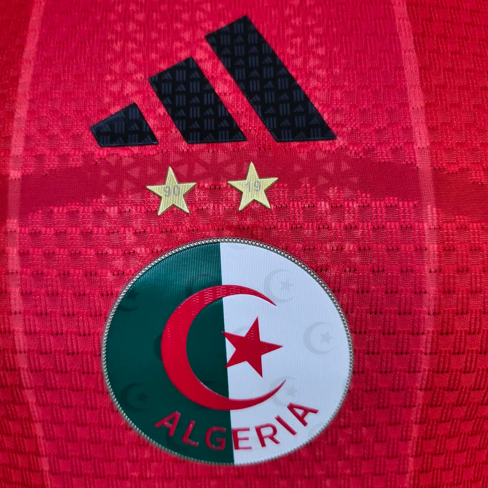 2026/27 Algeria Red Player Version Soccer Jersey Detail 1