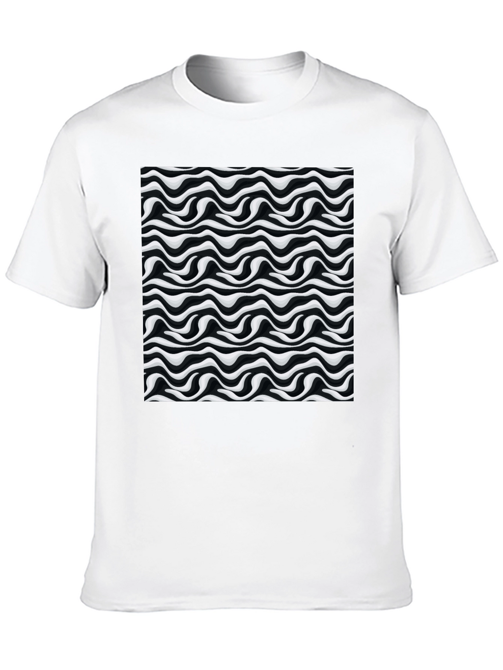 Abstract Wave Black T-Shirt