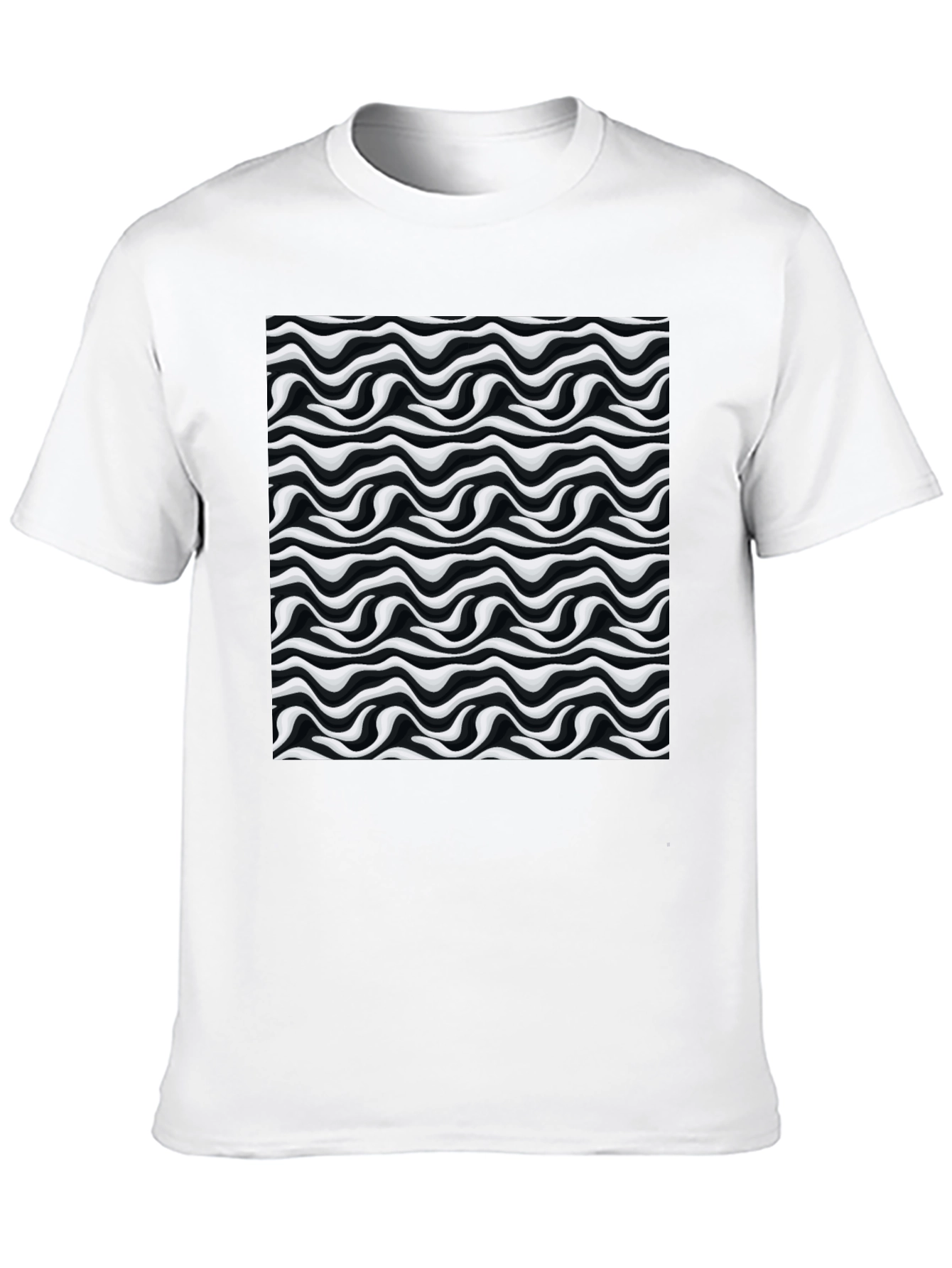 Abstract Wave Black T-Shirt