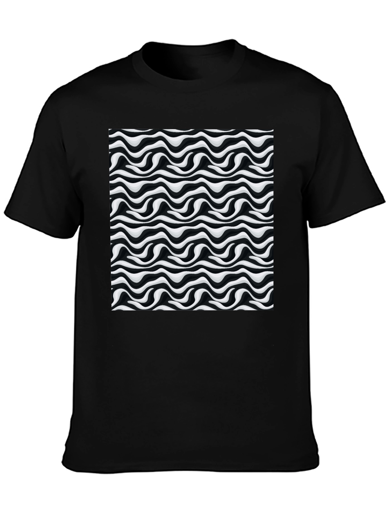 Abstract Wave Black T-Shirt