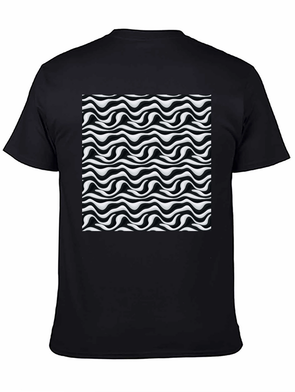 Abstract Wave Black T-Shirt