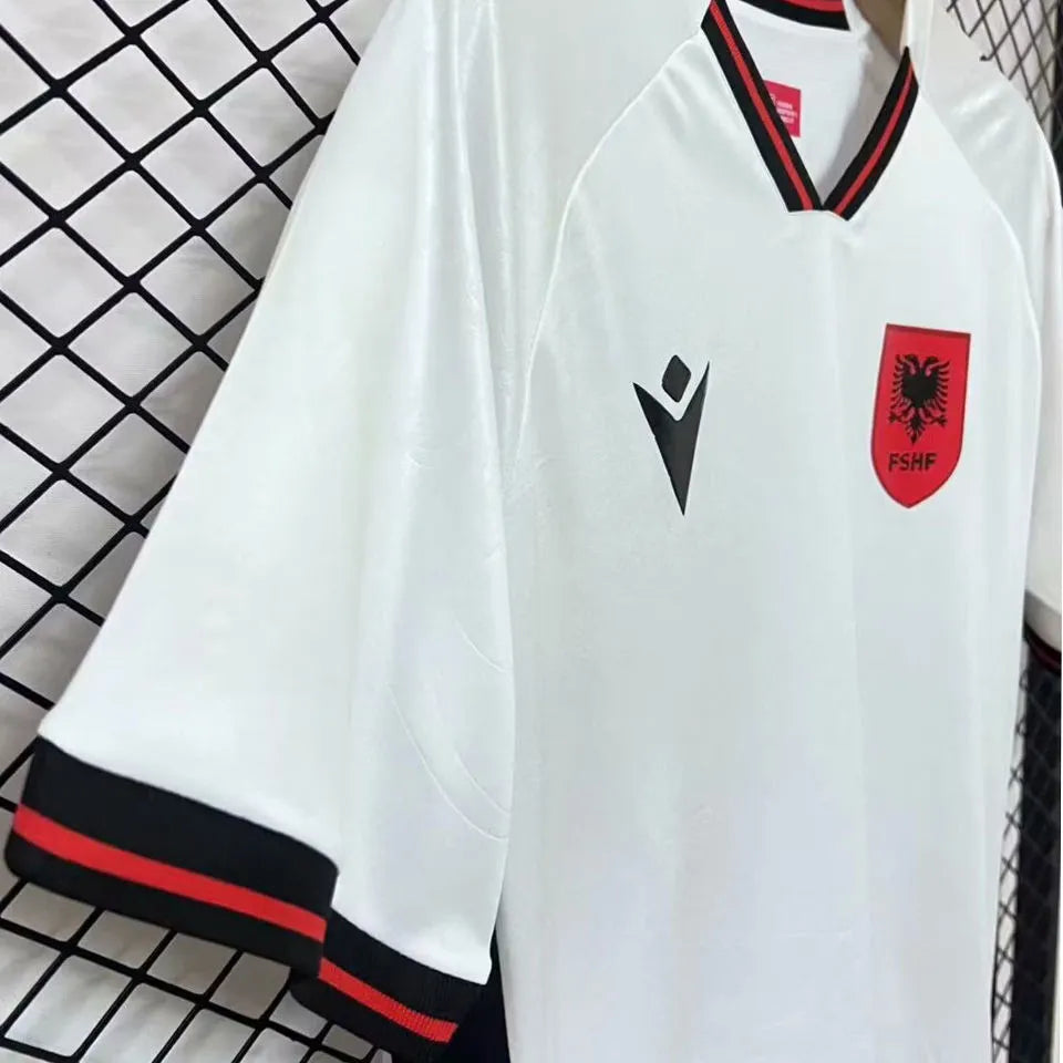 2025/26 Albania Away White Fans Soccer Jersey 阿尔巴尼亚 Detail 2