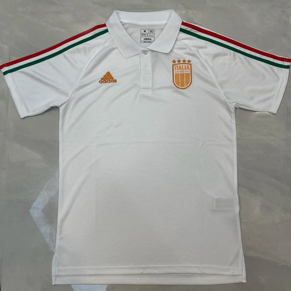 2024 Italy White POLO Fans Jersey Front