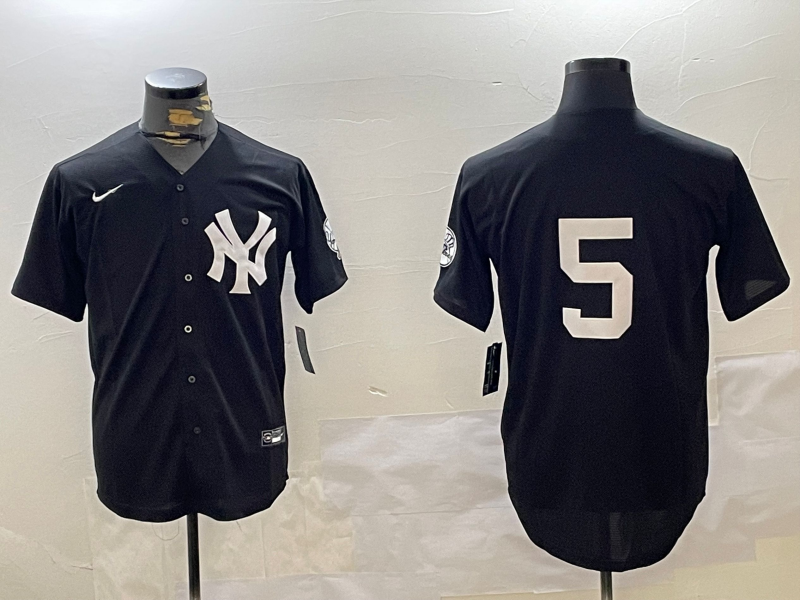 Men's New York Yankees Joe DiMaggio #5 Black Game Jerseys