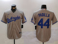 Men's Los Angeles Dodgers Vicente Padilla #44 Gray Game Jerseys