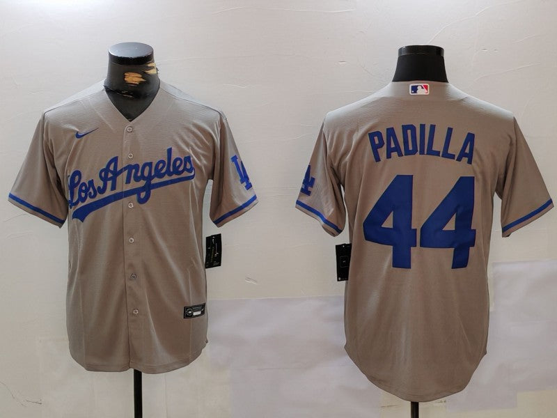 Men's Los Angeles Dodgers Vicente Padilla #44 Gray Game Jerseys