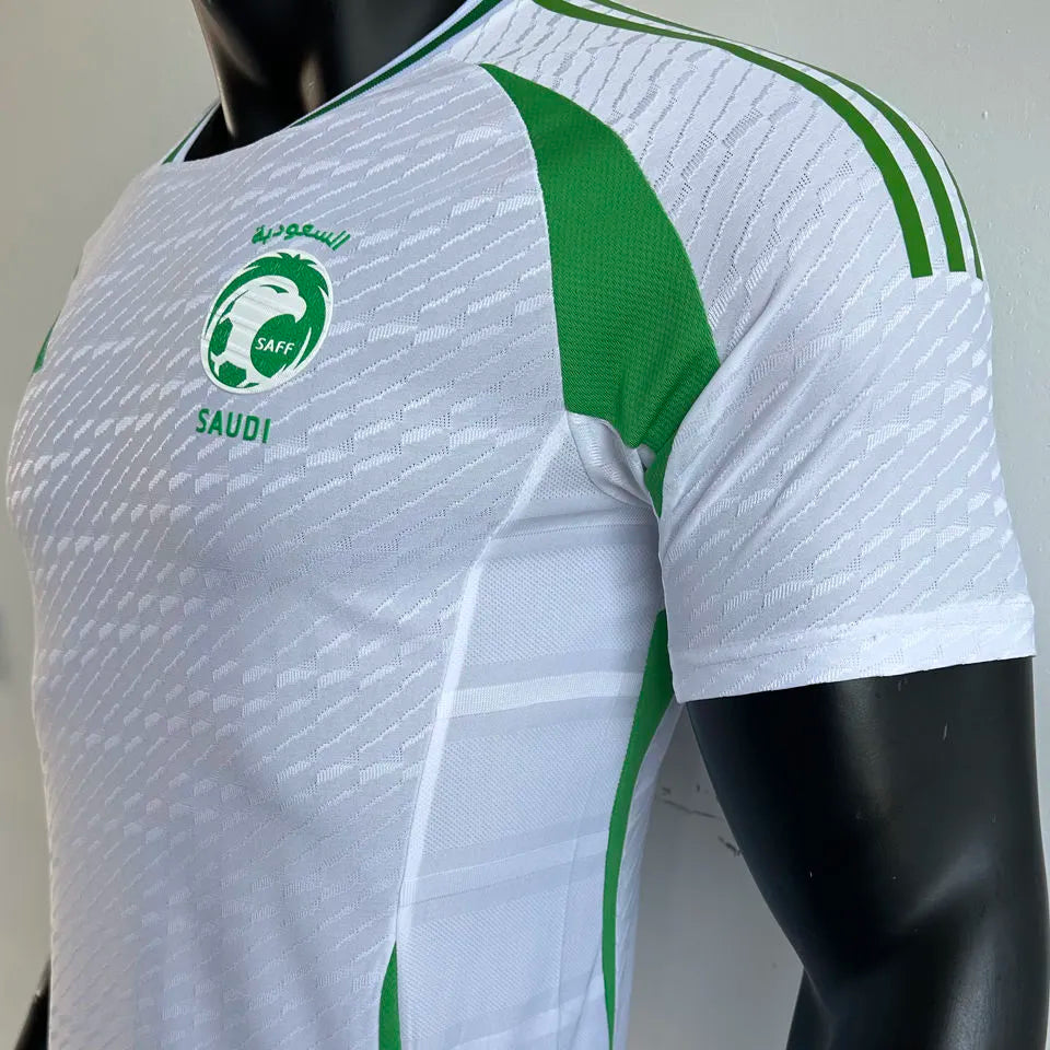 2024 Saudi Arabia Away White Player Version Soccer Jersey Detail 1