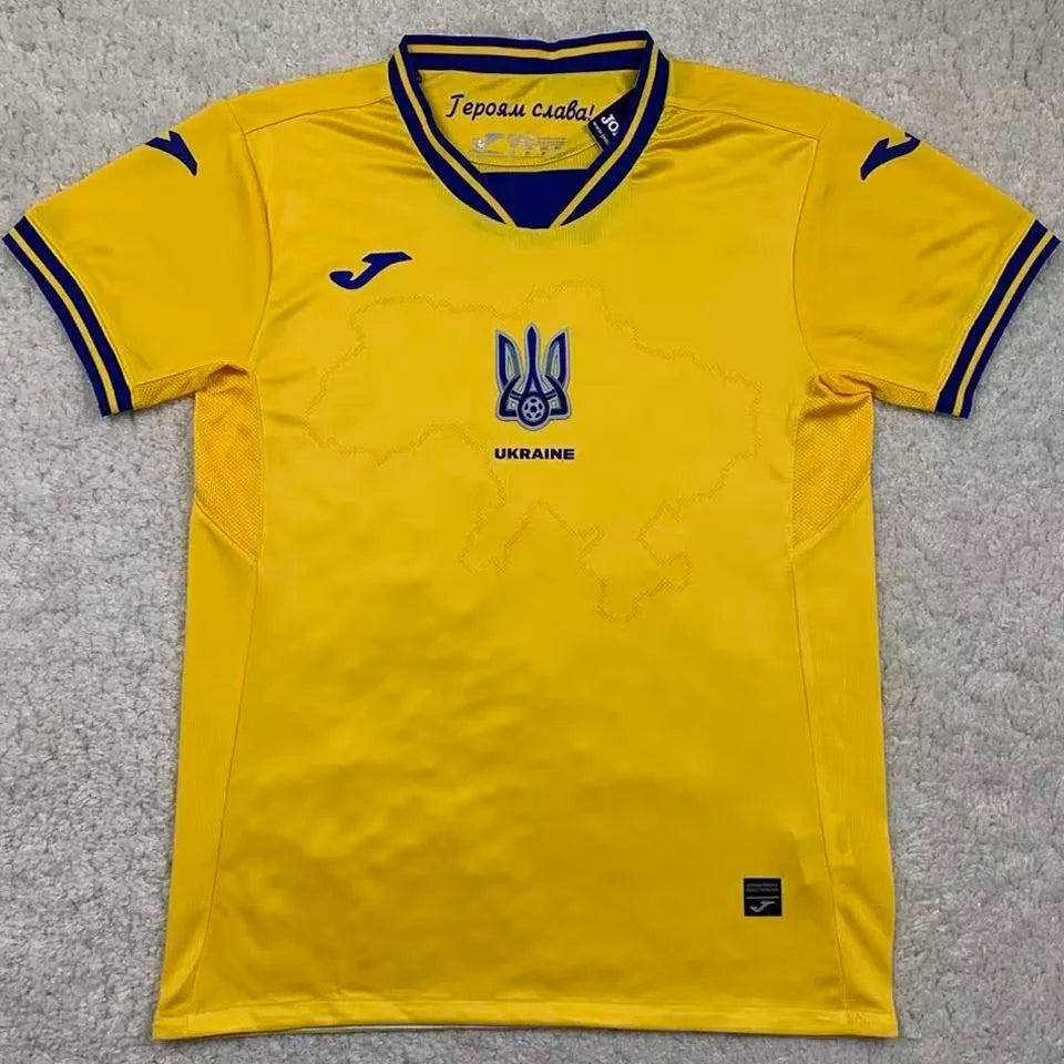 2024/25 Ukraine Home Yellow Fans Soccer Jersey Front
