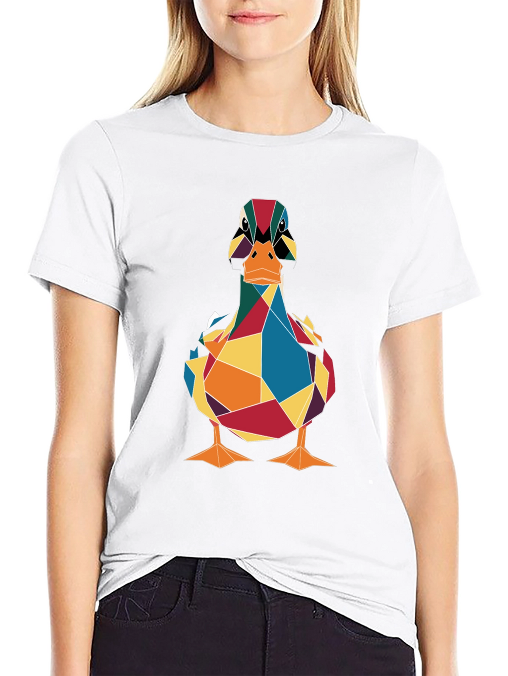 Geometric Duck Graphic Tee - Stylish Mens T-Shirt