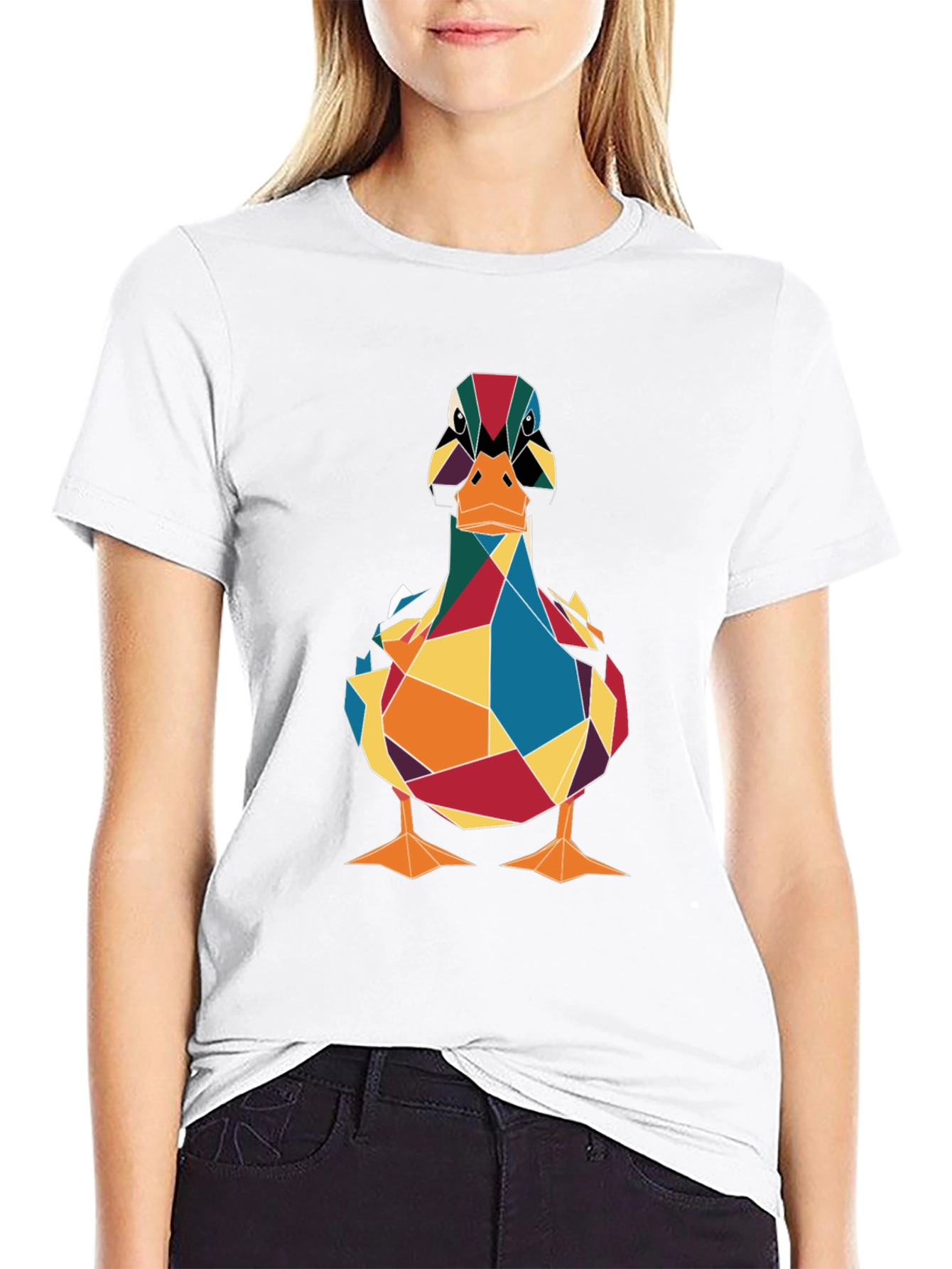 Geometric Duck Graphic Tee - Stylish Mens T-Shirt