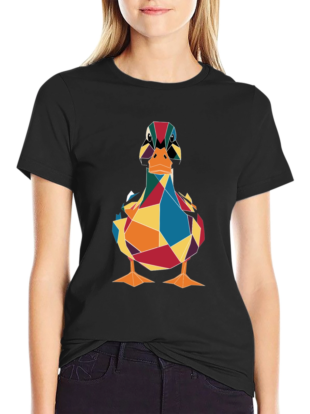 Geometric Duck Graphic Tee - Stylish Mens T-Shirt