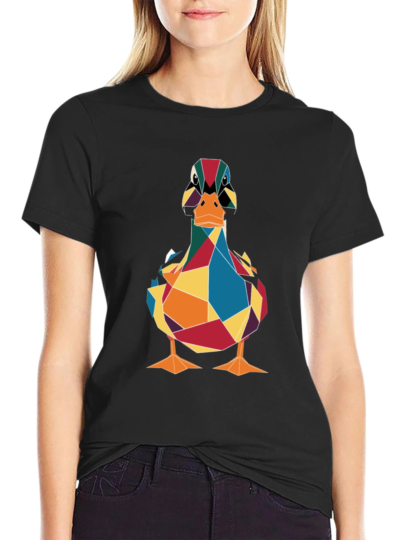 Geometric Duck Graphic Tee - Stylish Mens T-Shirt
