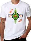Geometric Heart Design Black T-Shirt