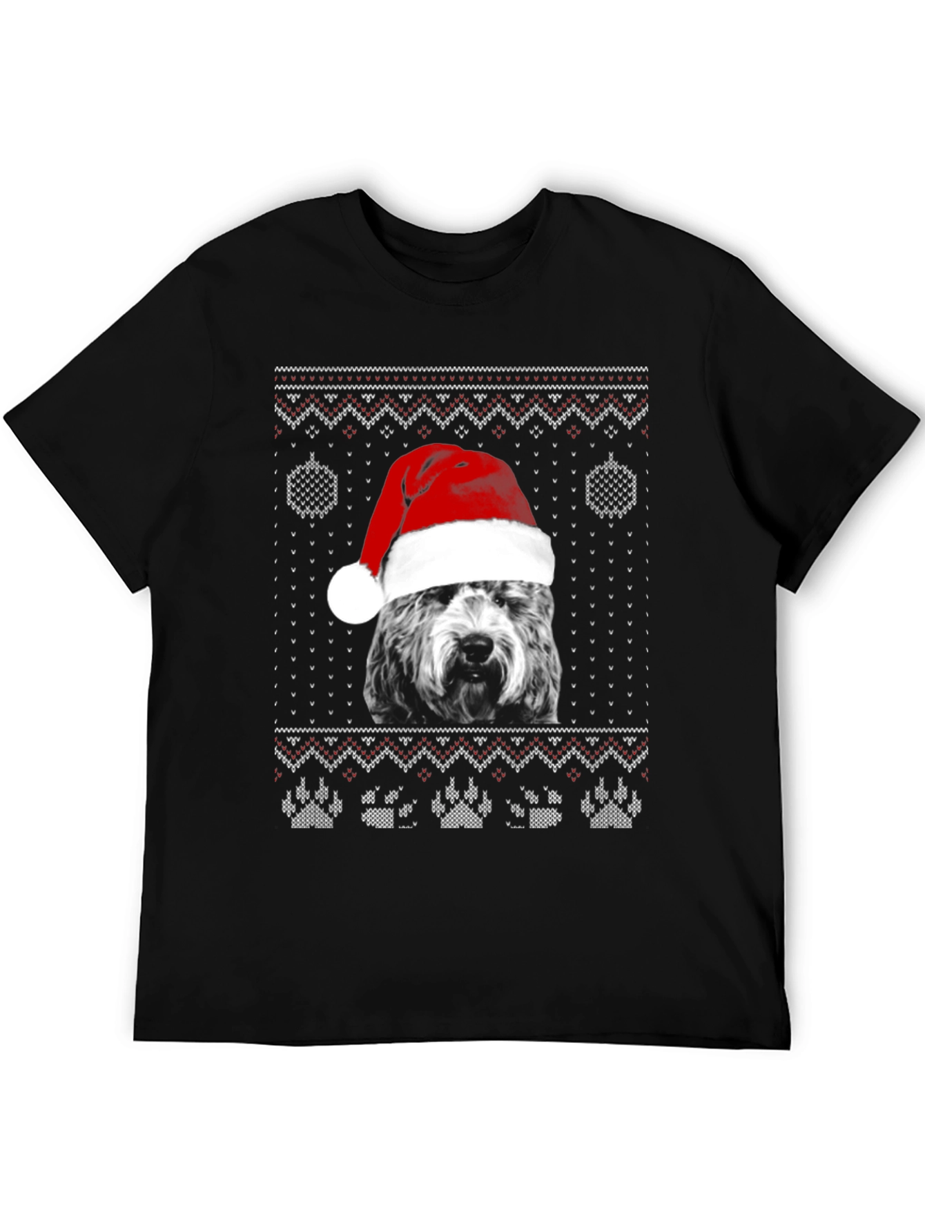 Dog in Santa Hat Christmas Sweater T-Shirt